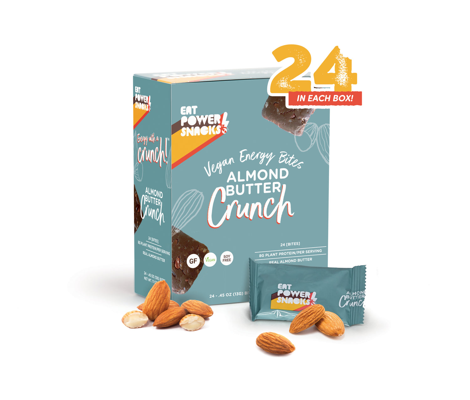 Box of Almond Butter vegan energy bites